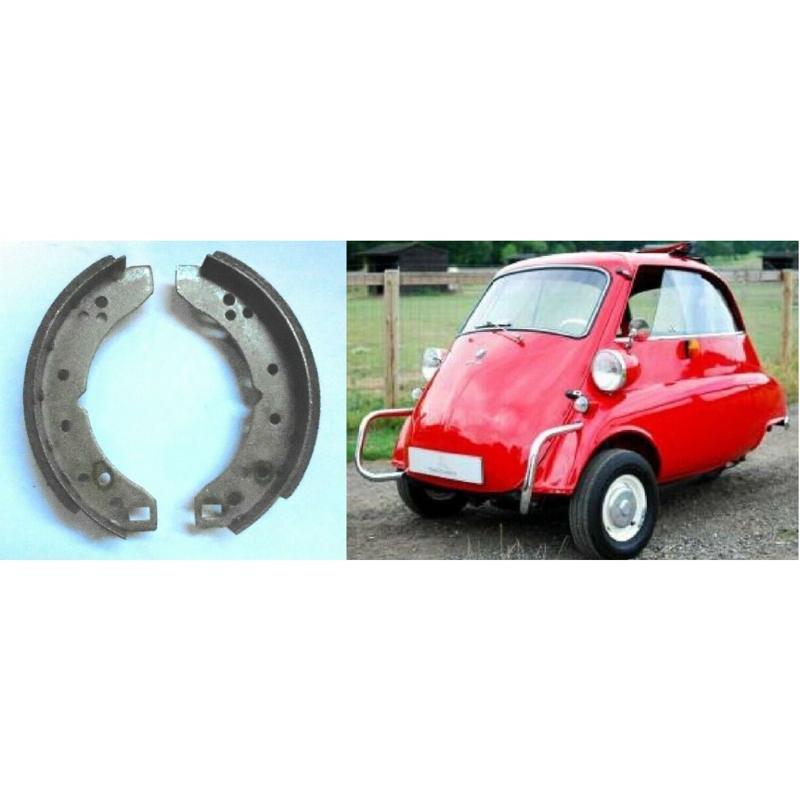 REAR BRAKE SHOES SET (Isetta Bubble Car) (1953- 61)